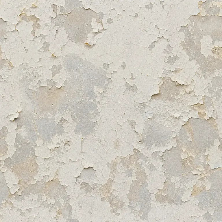 Repeat-friendly peeling off-white wall paint revealing pale grey and beige layers